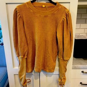 Free People Top: Long Sleeve Waffle Knit